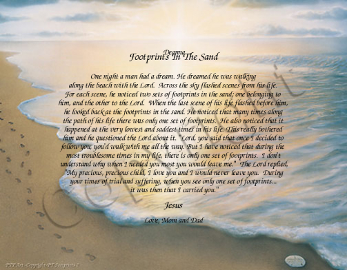 Birthday Gift - Footprints in the Sand Poem