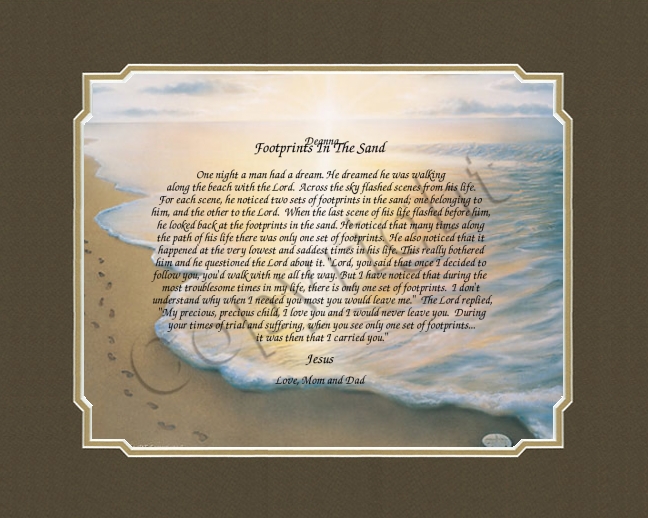 Inspirational Gift - Footprints in the Sand